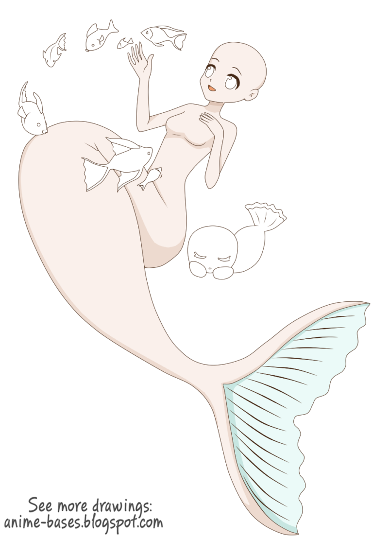 Mermaid tail + fish - Anime Bases .INFO