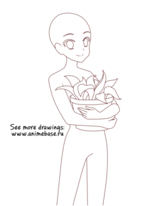 Anime base Flower in a pot - Anime Bases .INFO