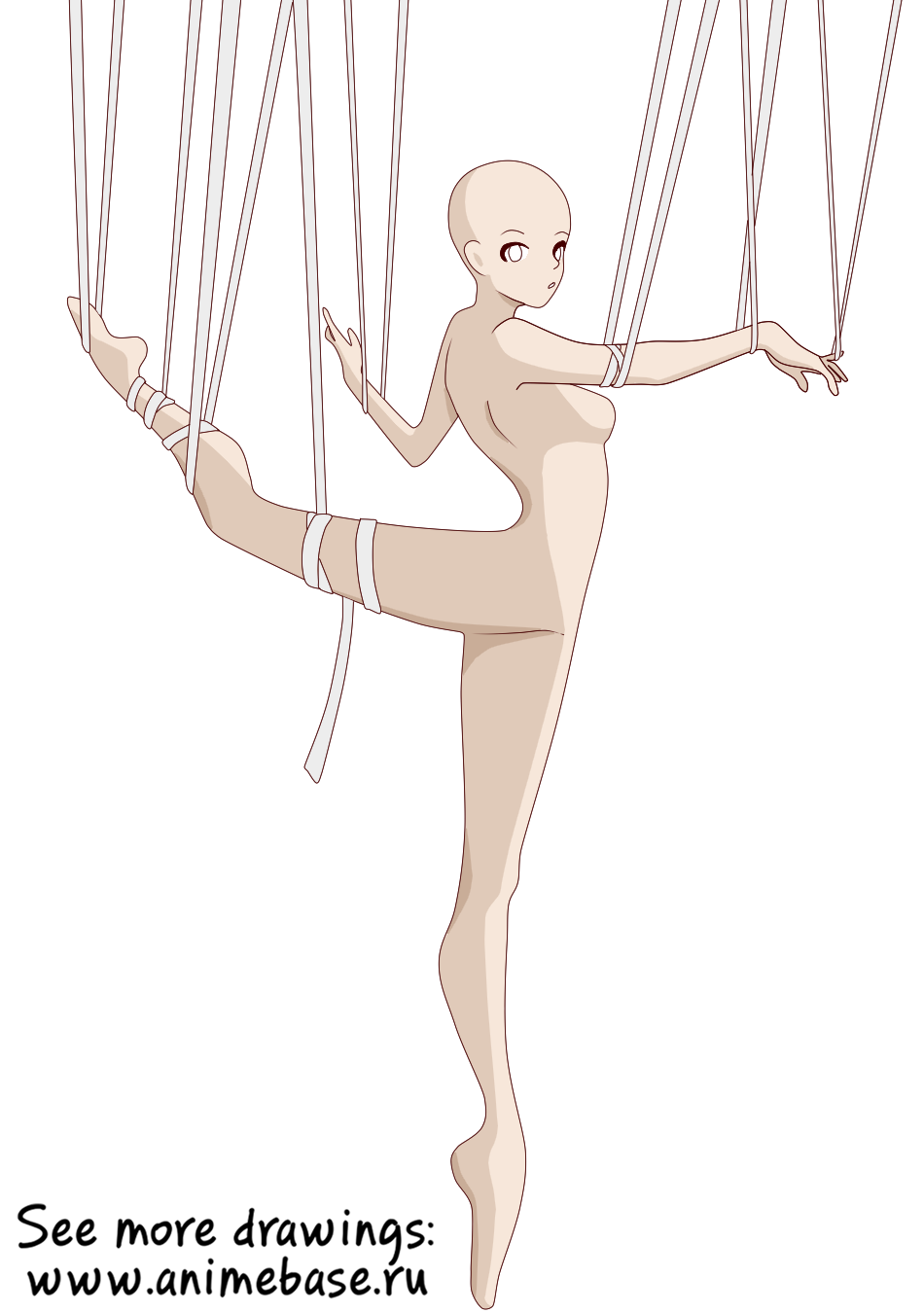 Ballerina and ribbons - anime base - Anime Bases .INFO