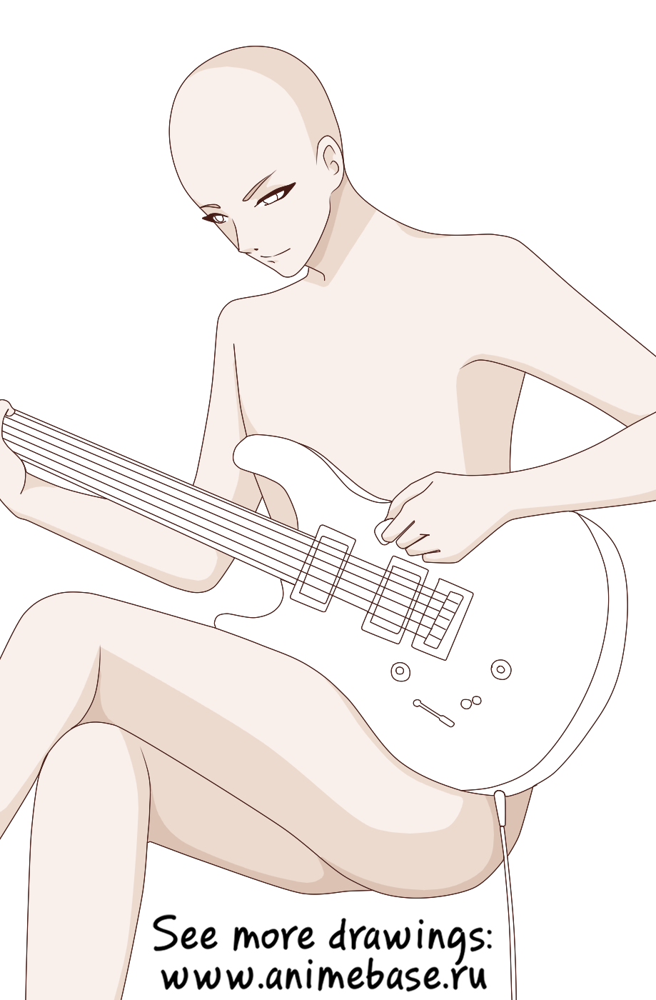 cool anime boy with guitar