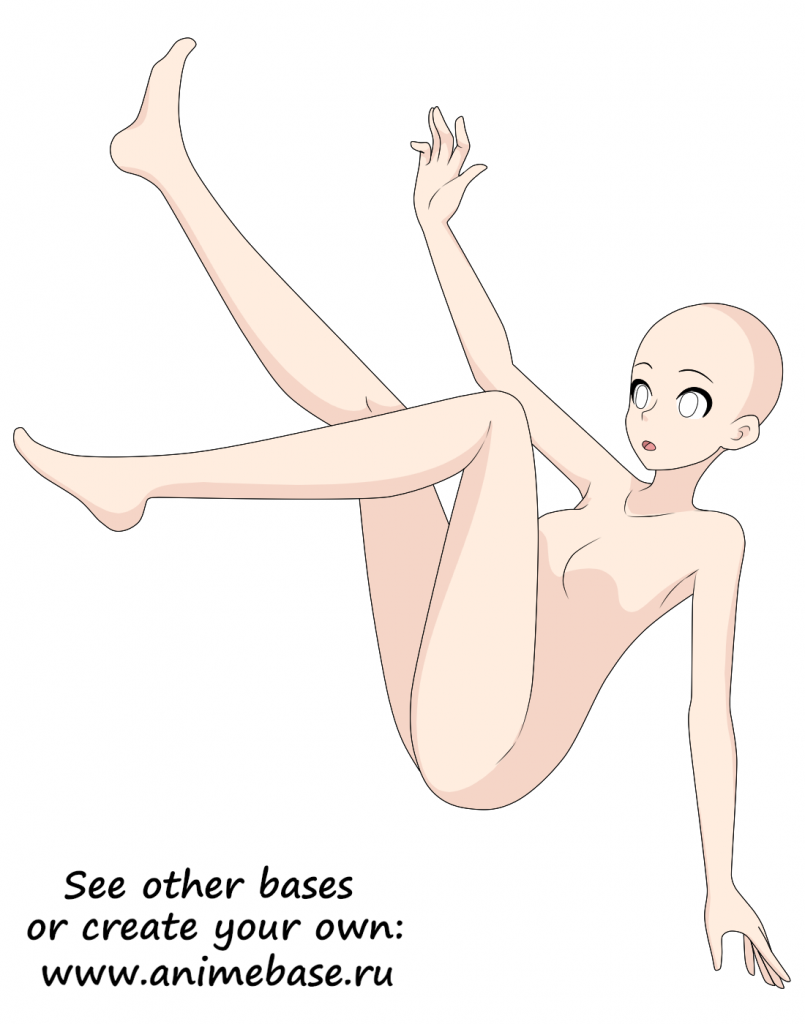 Anime Girl Poses - Female jumping pose