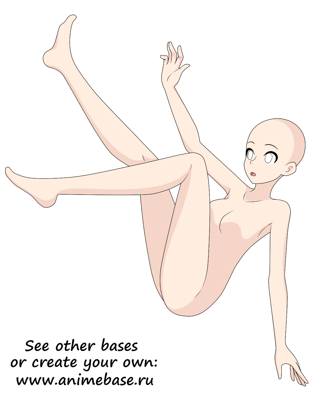 Female Anime Body Base - Anime cute jumping pose