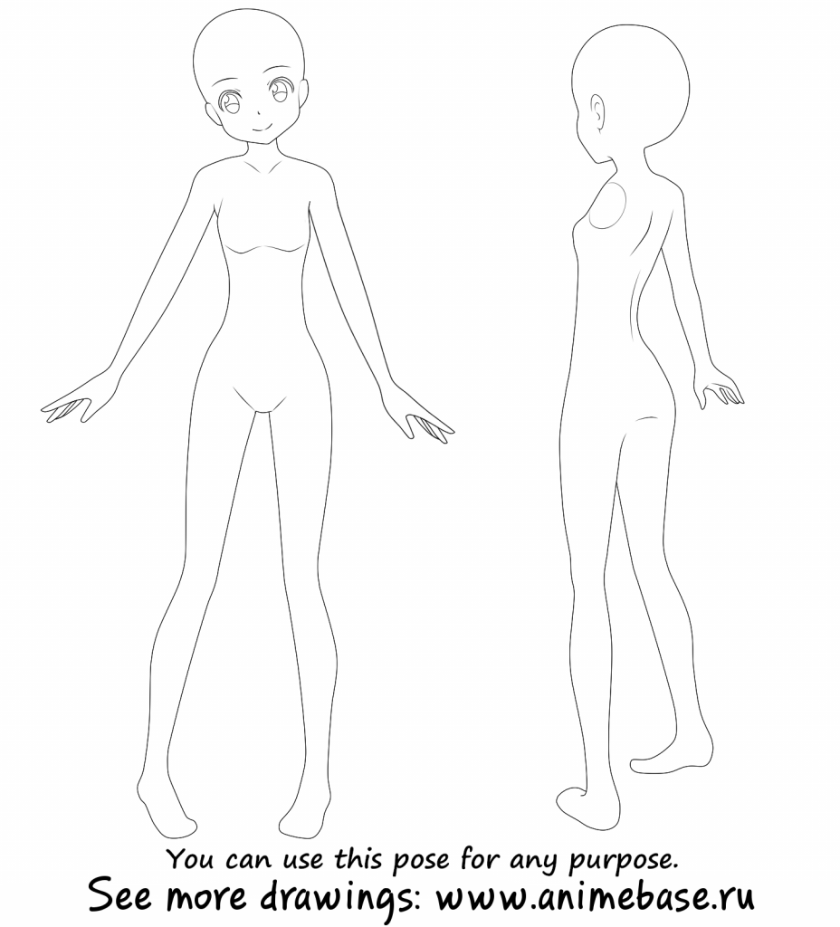 Cute pose for drawing - Anime Bases .INFO  Anime poses reference, Anime  drawings tutorials, Anime base