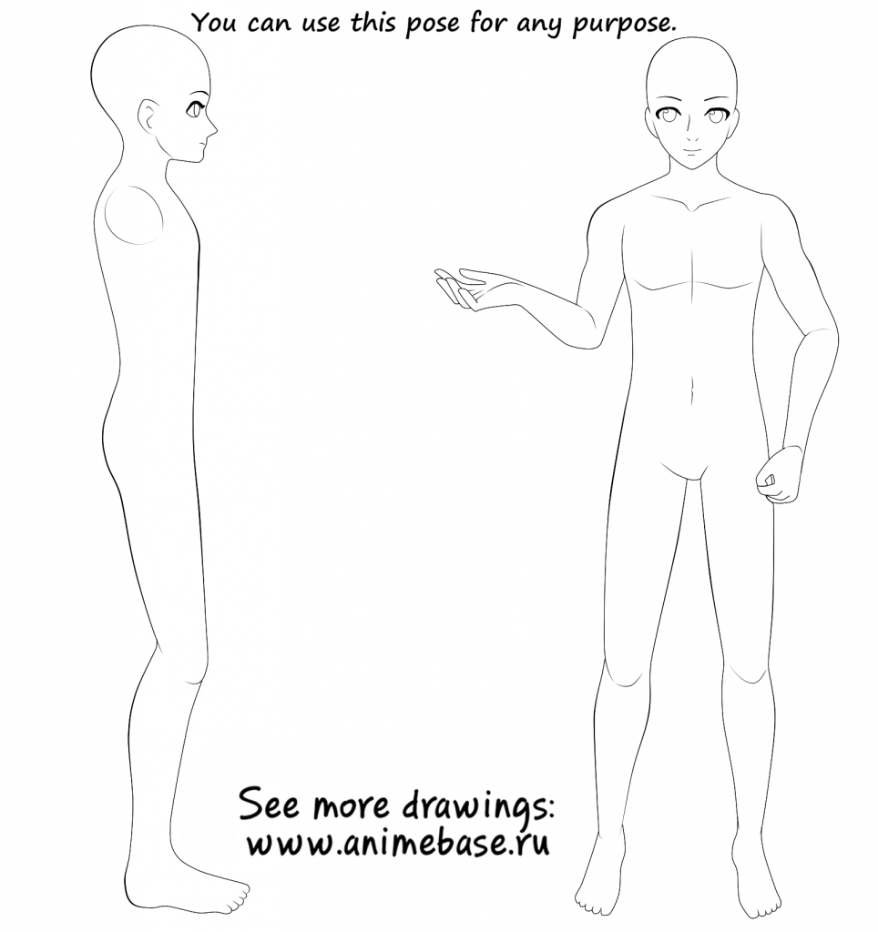 110+ Anime Boy Poses Reference - Male Anime Bases for Drawing
