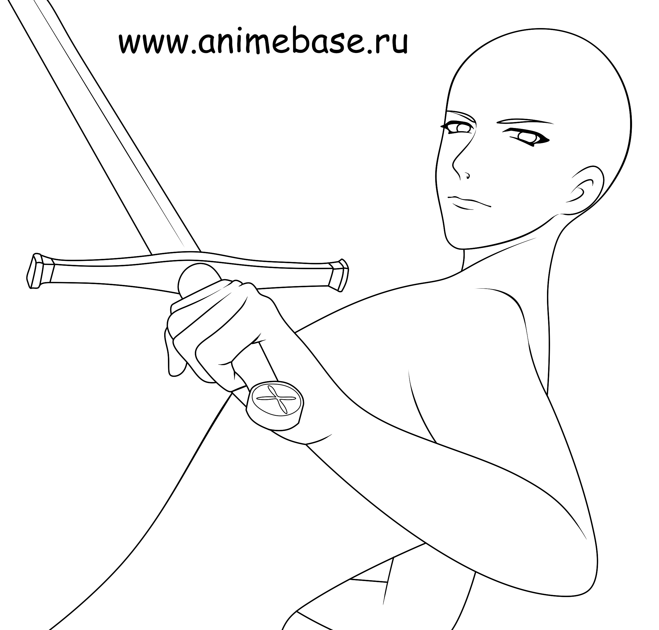 anime guys with swords drawing