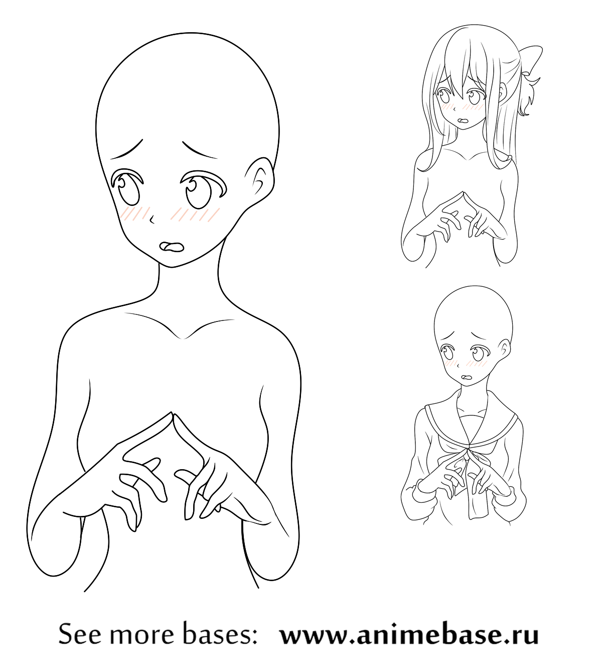 Easy pose outline - Anime Bases .INFO