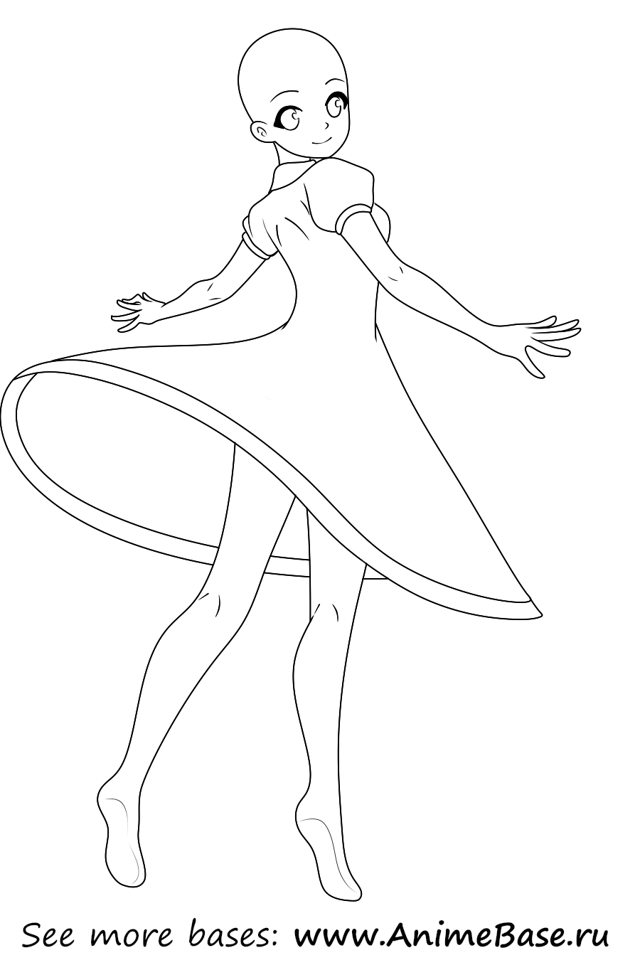 Girl twirling in a dress - Anime Bases .INFO