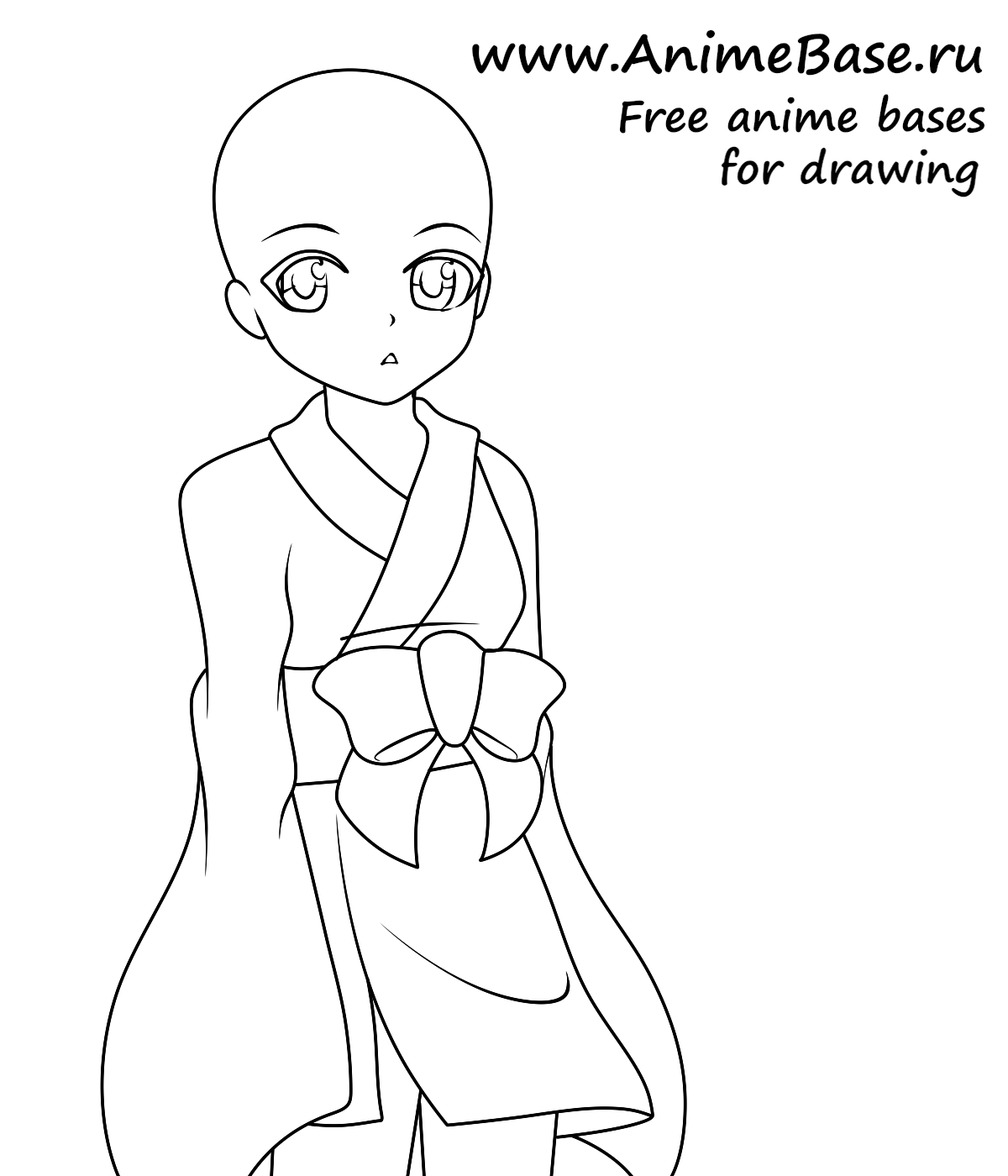 Easy pose outline - Anime Bases .INFO