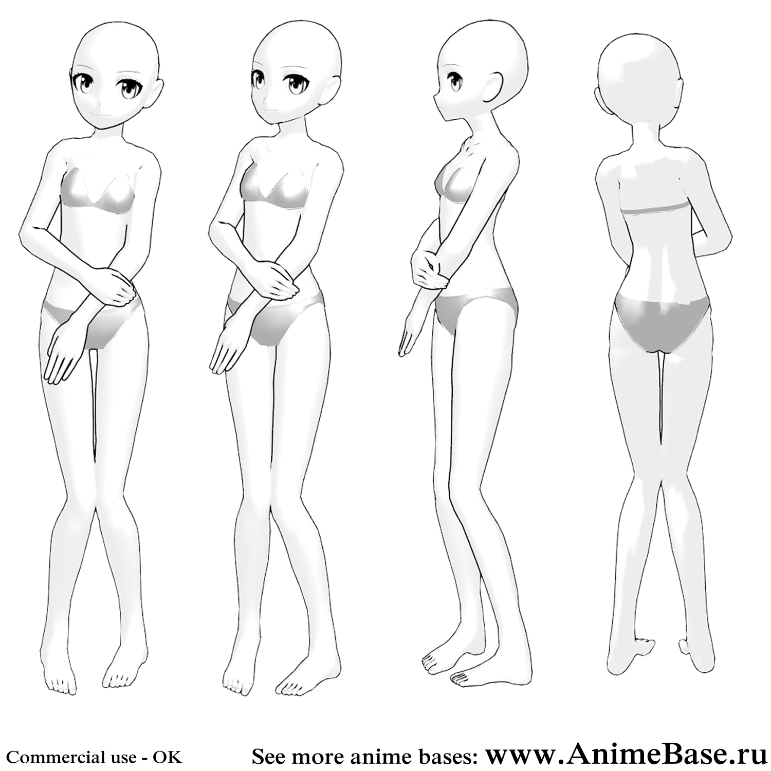 Girls full body bases - Anime Bases .INFO Standing female poses