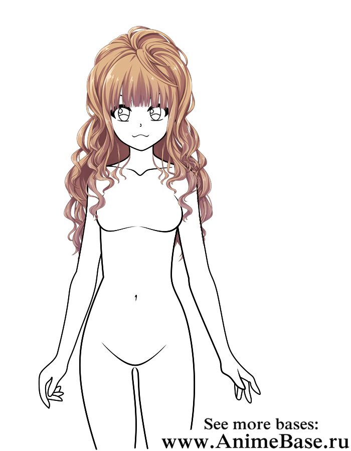 anime body base with hair and eyes - Anime Bases .INFO