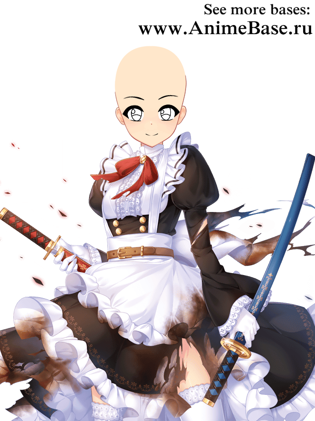 anime base maid with katana weapon