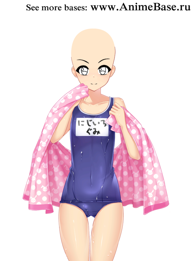anime base school swimsuit and towel