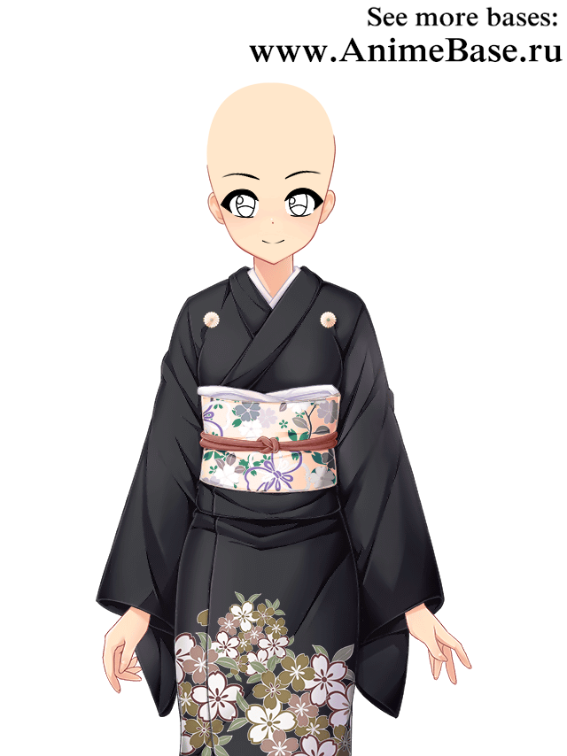 anime base black kimono