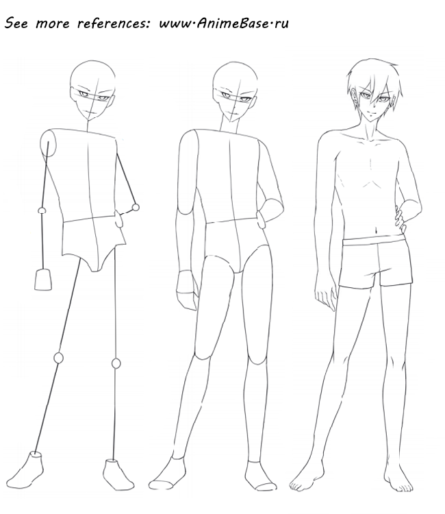 how to draw manga boy body