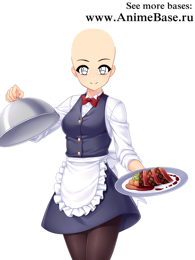 anime base waiter brought food