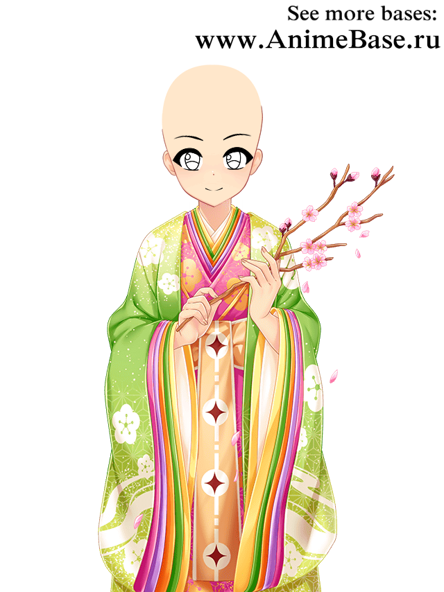 anime base kimono and sakura