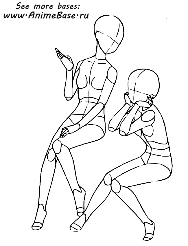 how to draw anime sitting poses