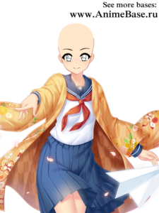 template for drawing anime school uniform