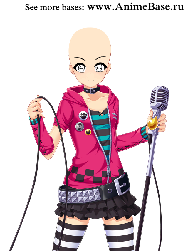 anime base singer with microphone