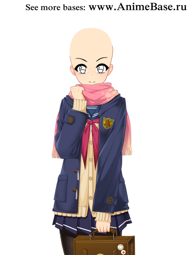 anime base schoolgirl winter clothes