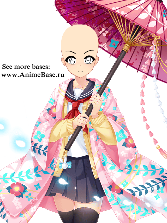 anime base schoolgirl under an umbrella