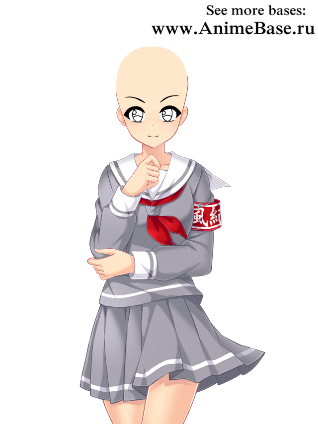 Anime base gray school uniform