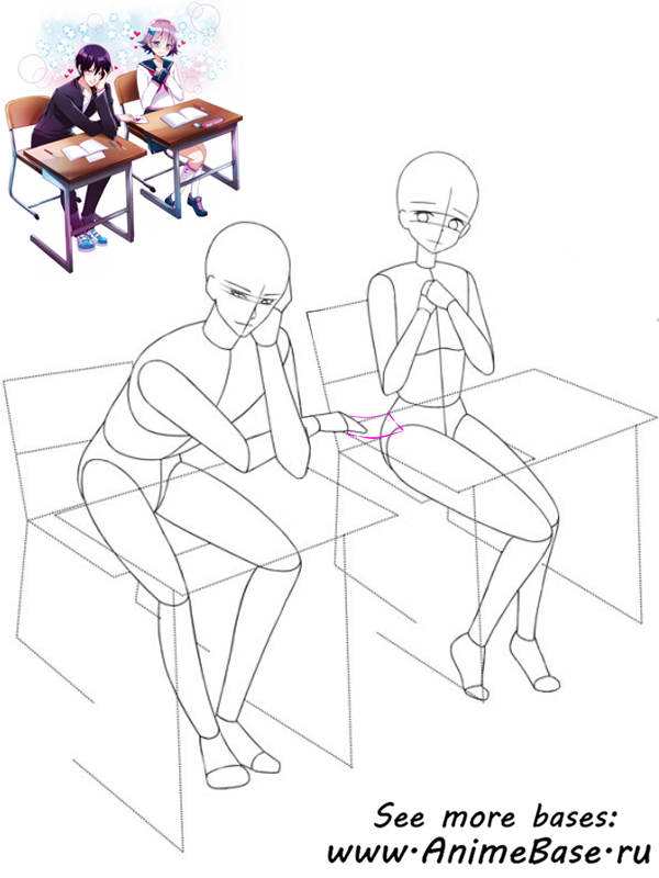 reference couple pose for drawing anime - Anime Bases .INFO