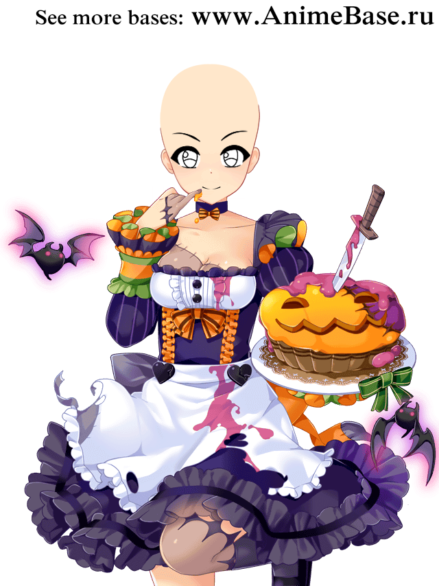 anime base halloween cake and clothes