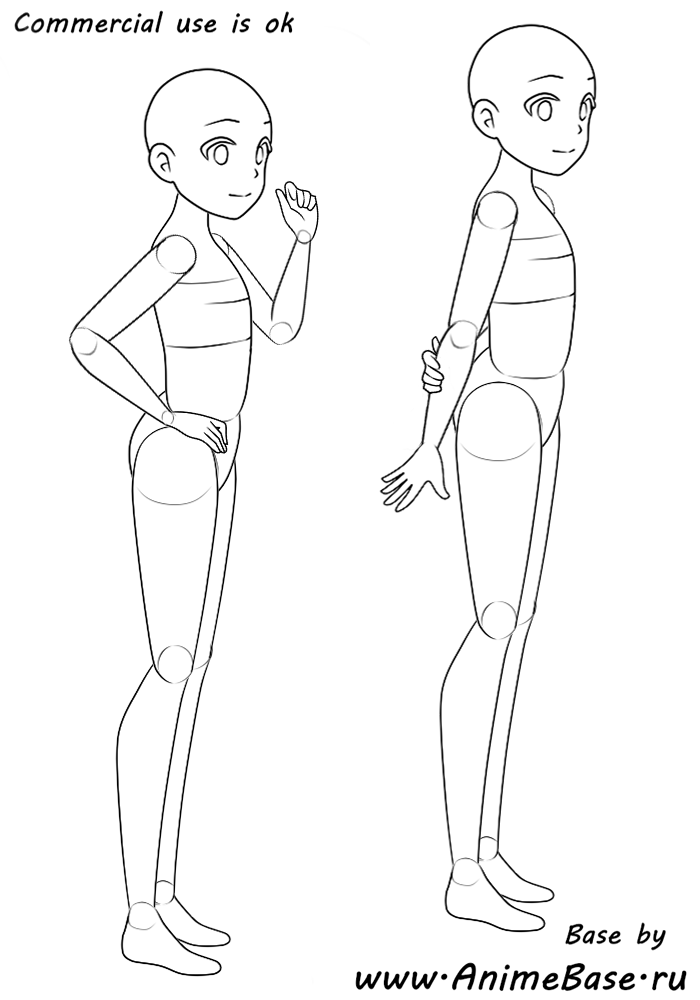 Easy pose outline - Anime Bases .INFO