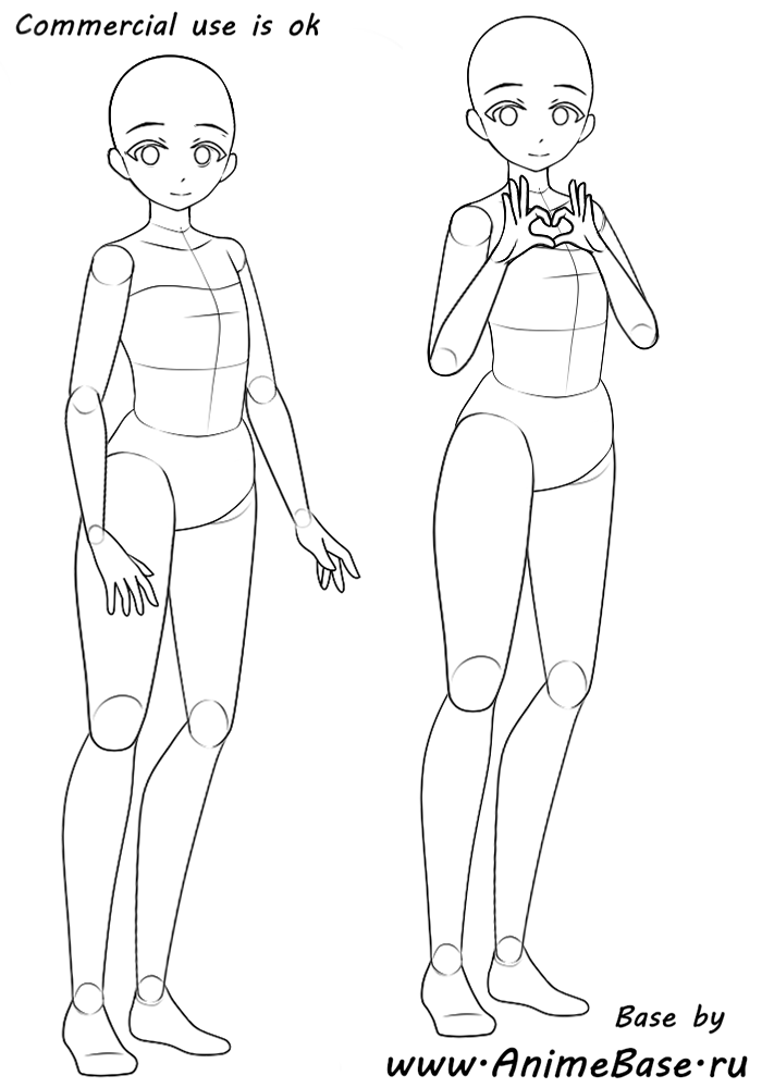 Easy pose outline - Anime Bases .INFO