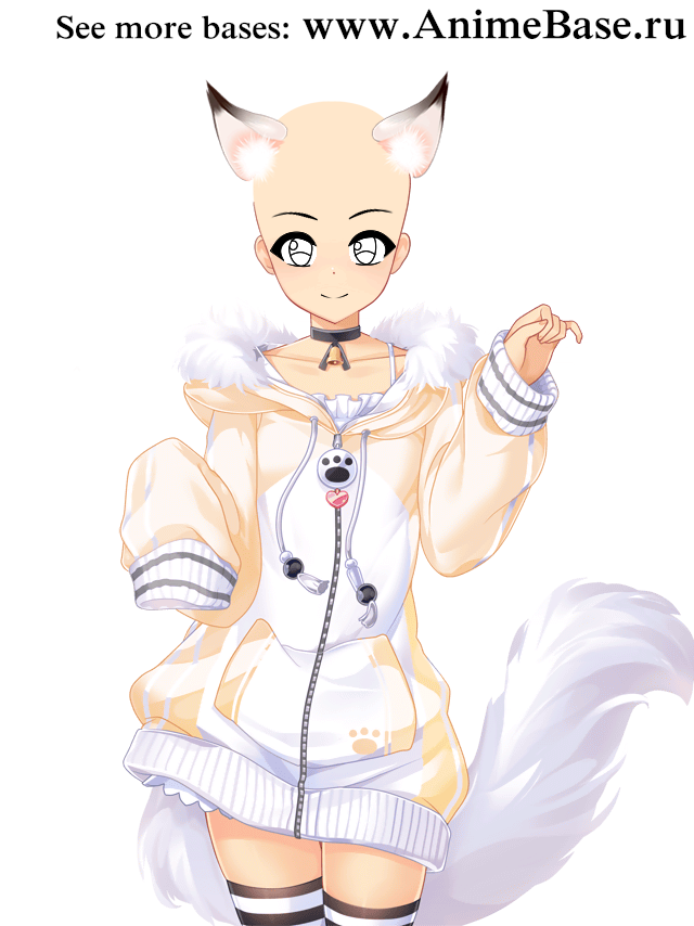 Anime base white fox, wolf, dog - Anime Bases .INFO