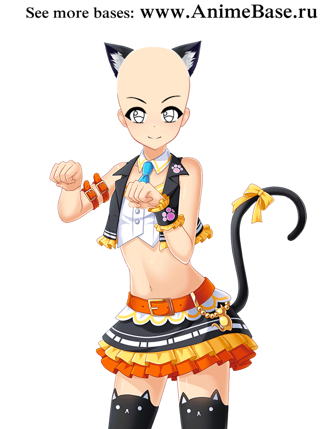 Anime base neko cat ears and tail
