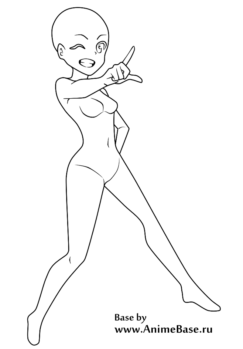 Girls full body bases - Anime Bases .INFO Standing female poses outline and  color thinking