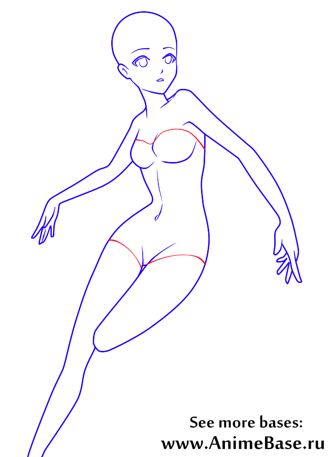 Girls full body bases - Anime Bases .INFO Standing female poses outline and  color thinking