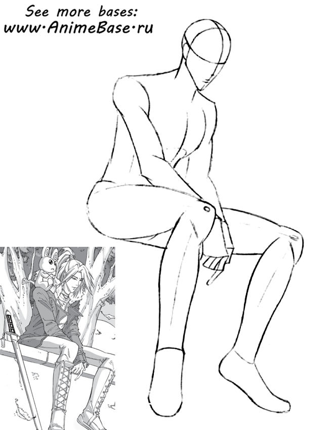 How to Draw Anime Sitting Pose Full Body [No Timelapse] - YouTube